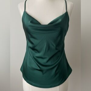 Elegant Green Women's Draped Top NWOT